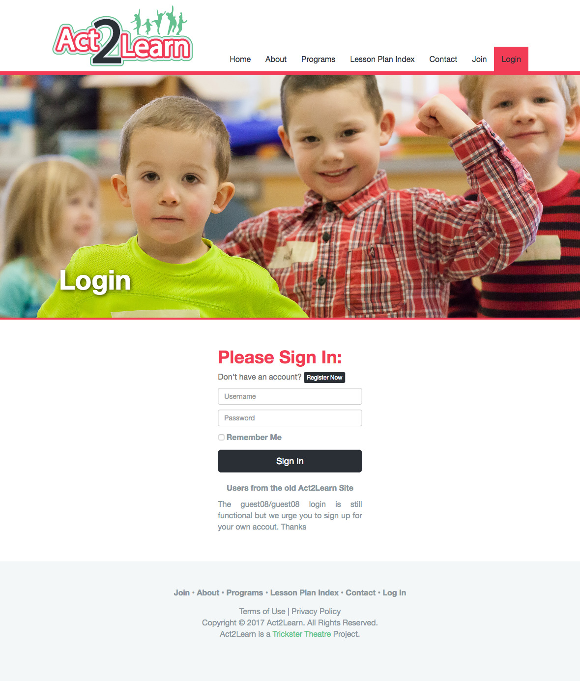 Screenshot 2018 09 30 Login Act2Learn